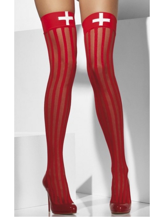 Алые чулки медсестры в полоску - Fever купить с доставкой