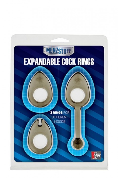 Набор из 3 дымчатых эрекционных колец MENZSTUFF EXPANDABLE COCKRING SET - Dream Toys - в Санкт-Петербурге купить с доставкой