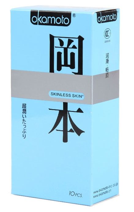 Презервативы в обильной смазке OKAMOTO Skinless Skin Super lubricative - 10 шт - Okamoto - купить с доставкой в Санкт-Петербурге