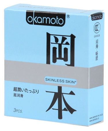 Презервативы в обильной смазке OKAMOTO Skinless Skin Super lubricative - 3 шт. - Okamoto - купить с доставкой в Санкт-Петербурге