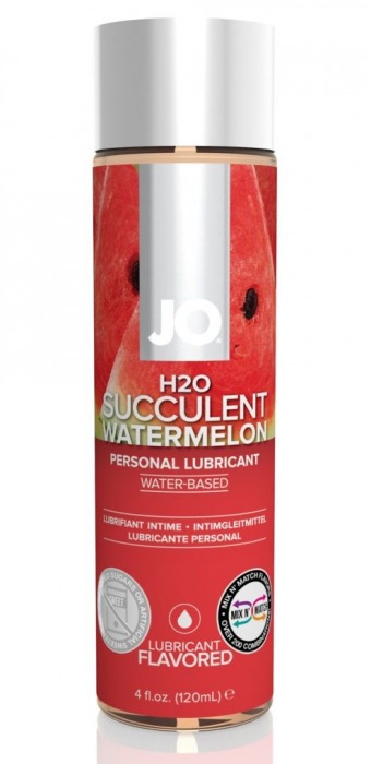 Лубрикант на водной основе с ароматом арбуза JO Flavored Watermelon - 120 мл. - System JO - купить с доставкой в Санкт-Петербурге