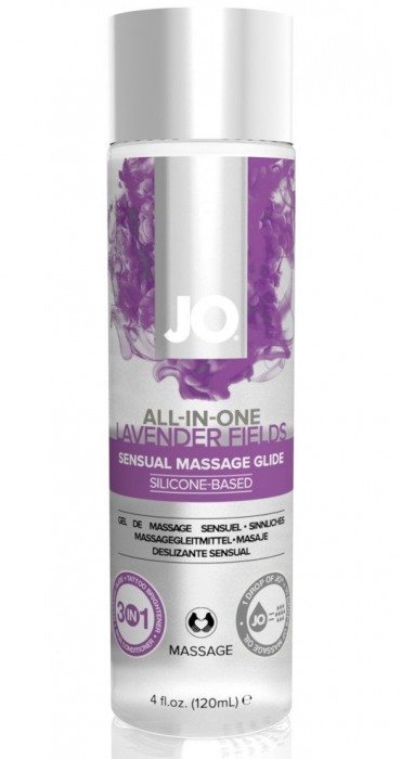 Массажный гель ALL-IN-ONE Massage Oil Lavender с ароматом лаванды - 120 мл. - System JO - купить с доставкой в Санкт-Петербурге