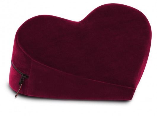 Малая бордовая подушка-сердце для любви Liberator Heart Wedge - Liberator - купить с доставкой в Санкт-Петербурге
