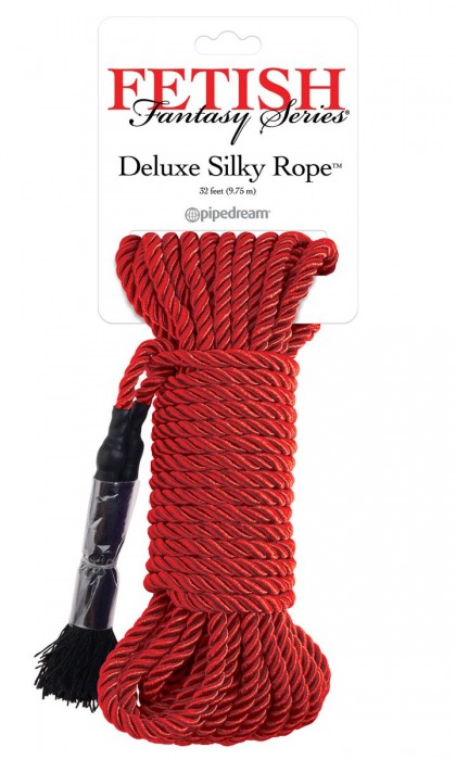 Красная веревка для фиксации Deluxe Silky Rope - 9,75 м. - Pipedream - купить с доставкой в Санкт-Петербурге