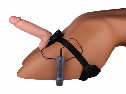 Страпон с 2 насадками и вибрацией UniStrap - 19 и 12 см. - LOVETOY (А-Полимер) - купить с доставкой в Санкт-Петербурге