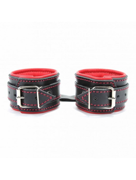Оковы на руки с красным подкладом - БДСМ Арсенал - купить с доставкой в Санкт-Петербурге