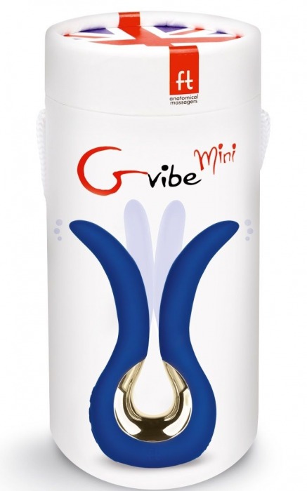 Синий вибратор Gvibe Mini с ушками - Fun Toys