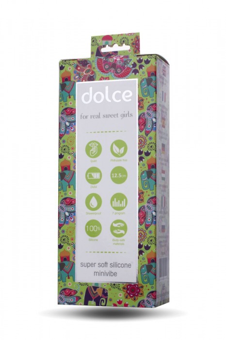 Нежно-зелёный вибратор Dolce Jaxon - 12,5 см. - ToyFa