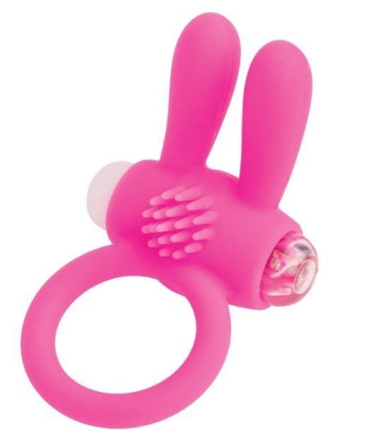 Розовое эрекционное виброкольцо A-toys с ушками - A-toys - в Санкт-Петербурге купить с доставкой