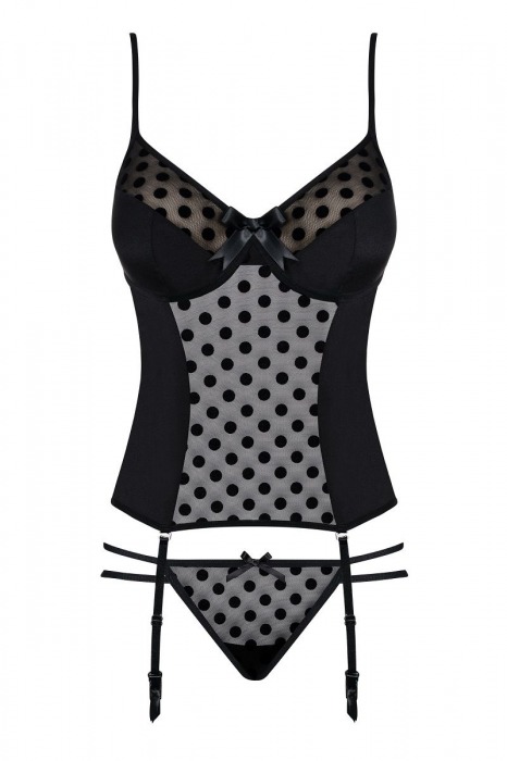 Корсаж в горошек Dotina с бантиком на лифе - Obsessive купить с доставкой