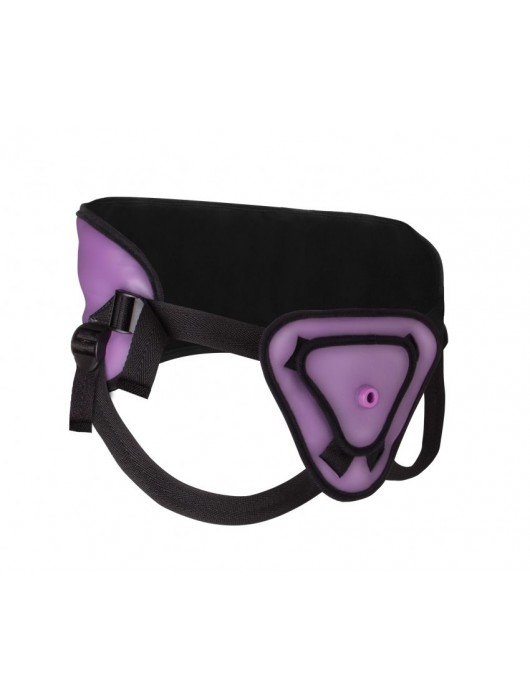 Фиолетовый страпон Deluxe Silicone Strap On 10 Inch с волнистой насадкой - 25,5 см. - Shots Media BV - купить с доставкой в Санкт-Петербурге