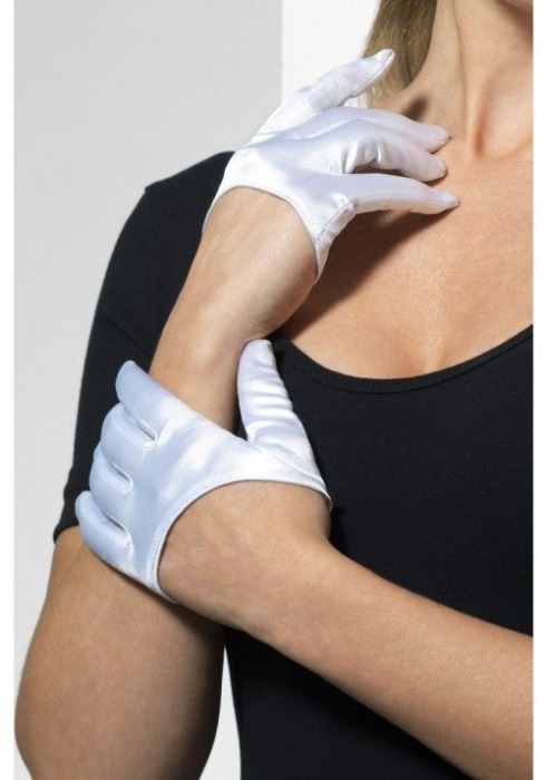 Ультракороткие атласные перчатки - Fever купить с доставкой