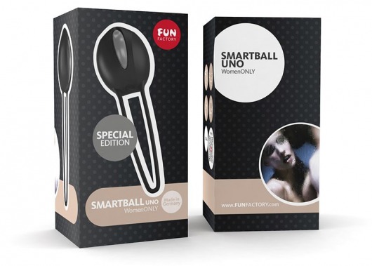 Чёрно-серый вагинальный шарик Smartballs Uno - Fun Factory