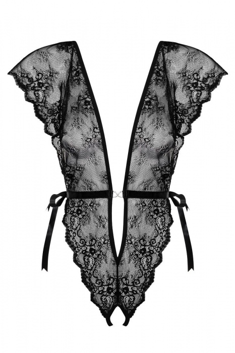 Кружевной V-образный тедди Merossa с пояском и доступом - Obsessive купить с доставкой