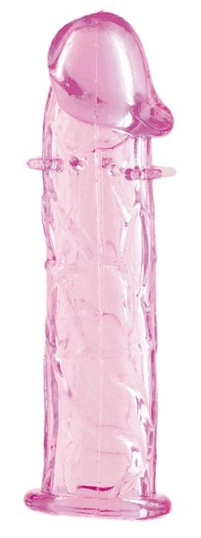 Гладкая розовая насадка с усиками под головкой - 12,5 см. - Toyfa Basic - в Санкт-Петербурге купить с доставкой