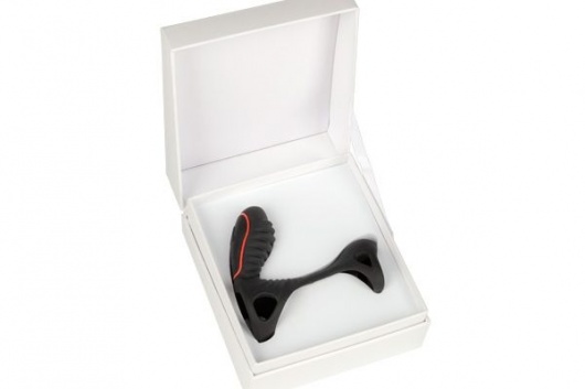 Чёрная насадка на фаллос Gladiator + LRS  с трехкнопочным пультом управления - Adrien Lastic - в Санкт-Петербурге купить с доставкой