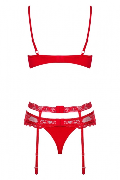 Чувственный ажурный комплект Heartina из 3 предметов - Obsessive купить с доставкой