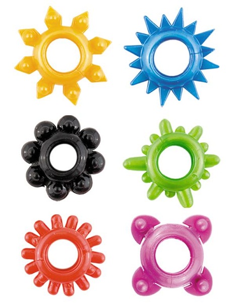 Набор из 6 разноцветных эрекционных колец - Toyfa Basic - в Санкт-Петербурге купить с доставкой