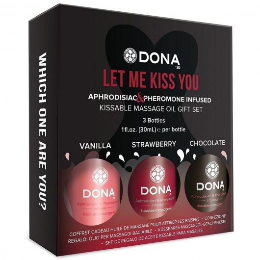 Подарочный набор массажных масел DONA Let me kiss you - System JO - купить с доставкой в Санкт-Петербурге