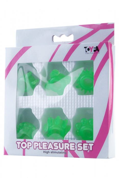 Набор из 6 зелёненьких эрекционных колец - Toyfa Basic - в Санкт-Петербурге купить с доставкой