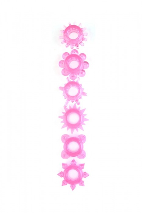Набор из 6 розовых эрекционных колец - Toyfa Basic - в Санкт-Петербурге купить с доставкой