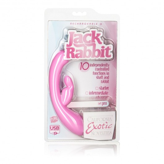 Перезаряжаемый вибратор Rechargeable G Jack Rabbit - 16,5 см. - California Exotic Novelties
