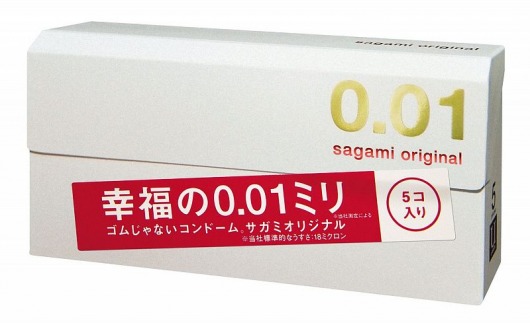Супер тонкие презервативы Sagami Original 0.01 - 5 шт. - Sagami - купить с доставкой в Санкт-Петербурге
