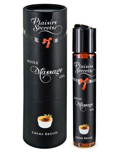 Массажное масло с ароматом крем брюле Huile de Massage Gourmande Creme Brulée - 59 мл. - Plaisir Secret - купить с доставкой в Санкт-Петербурге