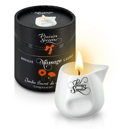 Массажная свеча с ароматом мака Jardin Secret De Provence Coquelicot - 80 мл. - Plaisir Secret - купить с доставкой в Санкт-Петербурге