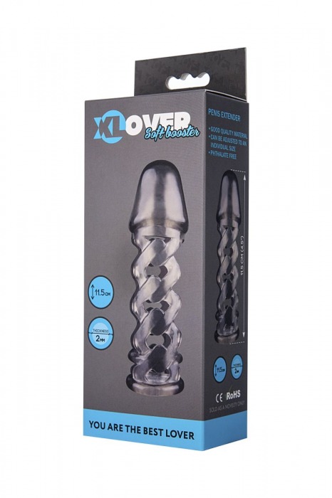 Дымчатая закрытая насадка на пенис ToyFa XLover - 11,5 см. - ToyFa - в Санкт-Петербурге купить с доставкой