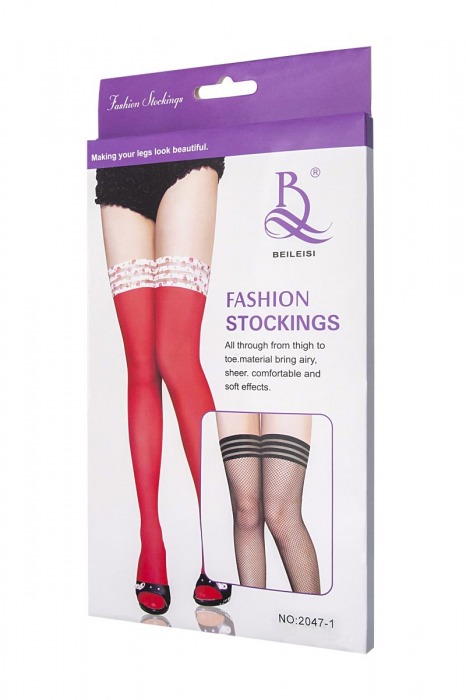 Чулки-сетка с резинками в полоску - Beileisi купить с доставкой