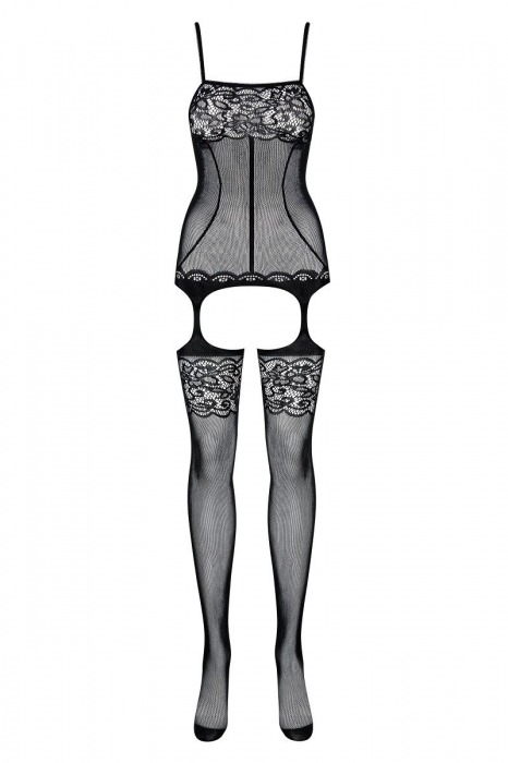 Комбинезон на тонких лямочках с имитацией чулок - Obsessive купить с доставкой