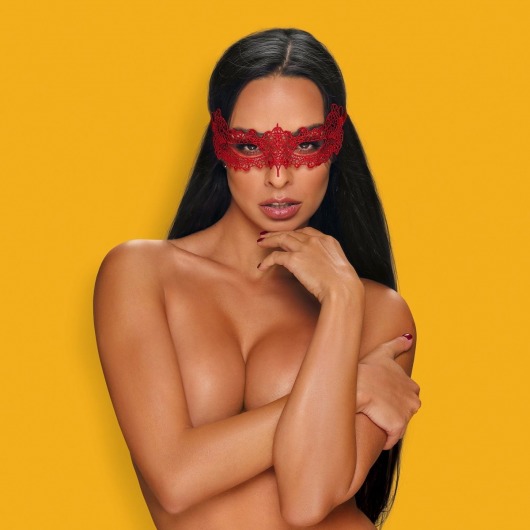 Чёрная ажурная маска на глаза - Obsessive купить с доставкой