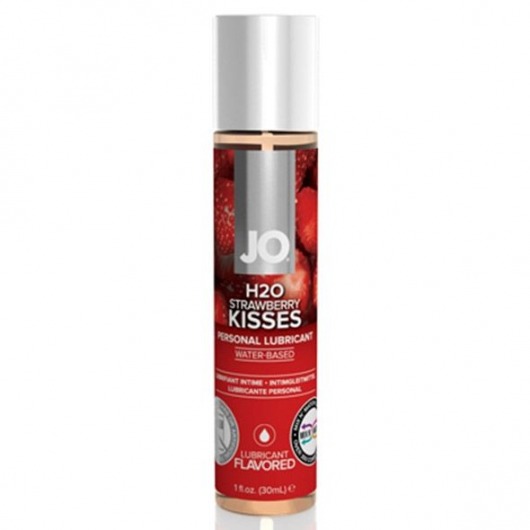 Смазка с ароматом клубники JO Flavored Strawberry Kiss - 30 мл. - System JO - купить с доставкой в Санкт-Петербурге