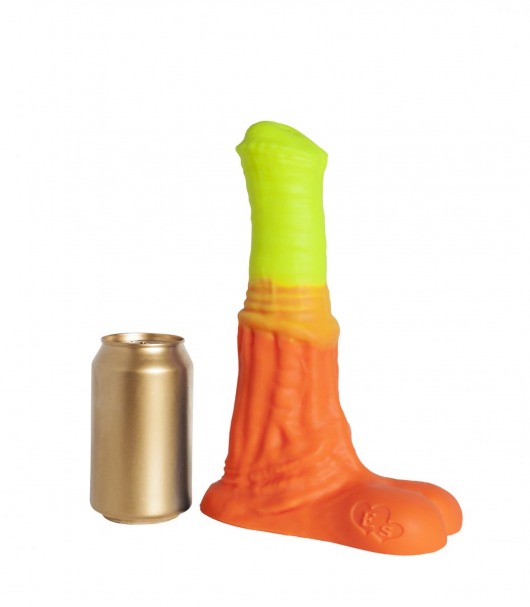 Оранжево-жёлтый фаллоимитатор  Пегас Large+  - 26,5 см. - Erasexa - купить с доставкой в Санкт-Петербурге