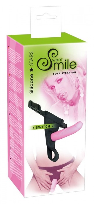 Розовый страпон на трусиках с регулируемыми бретелями Smile - 16 см. - Orion - купить с доставкой в Санкт-Петербурге