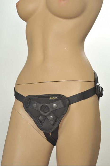 Чёрные трусики-джоки Kanikule Strap-on Harness universal Comfy Jock с плугом и кольцами - Kanikule - купить с доставкой в Санкт-Петербурге