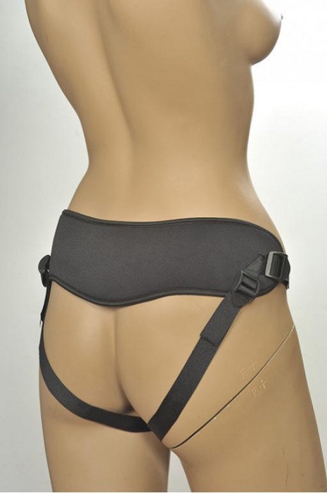 Чёрные трусики-джоки Kanikule Strap-on Harness universal Comfy Jock с плугом и кольцами - Kanikule - купить с доставкой в Санкт-Петербурге