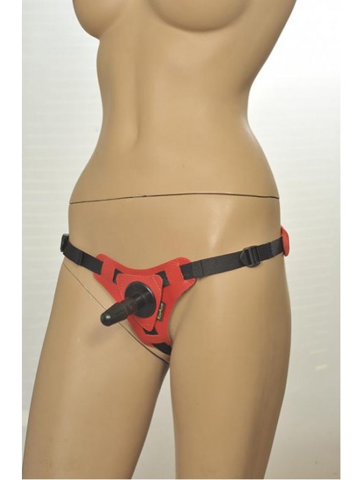 Красно-черные трусики с плугом Kanikule Strap-on Harness Anatomic Thong - Kanikule - купить с доставкой в Санкт-Петербурге