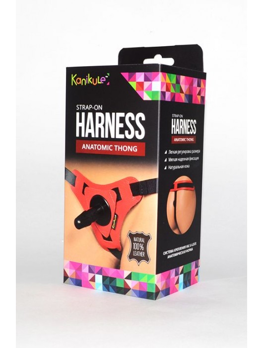 Красно-черные трусики с плугом Kanikule Strap-on Harness Anatomic Thong - Kanikule - купить с доставкой в Санкт-Петербурге