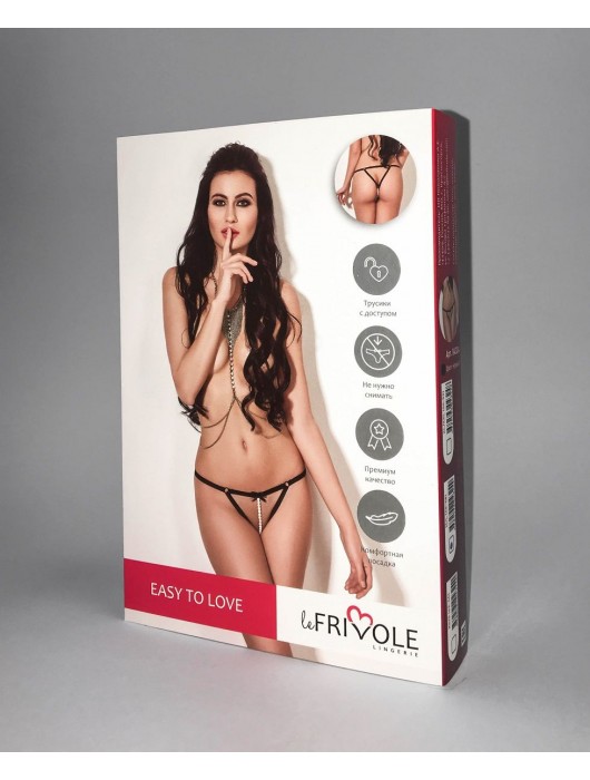 Оригинальные контурные трусики с доступом и нитью бус - Le Frivole купить с доставкой
