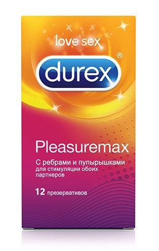 Рельефные презервативы с точками и рёбрами Durex Pleasuremax - 12 шт. - Durex - купить с доставкой в Санкт-Петербурге
