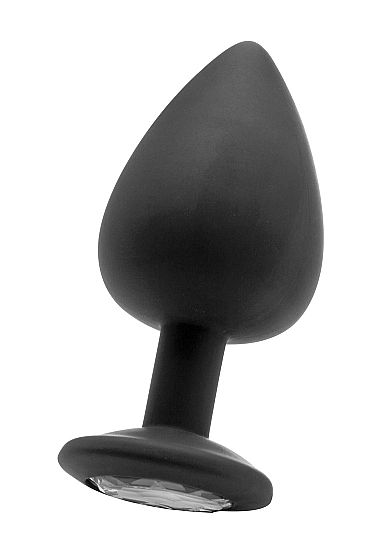 Чёрная анальная пробка Extra Large Diamond Butt Plug - 9,3 см. - Shots Media BV - купить с доставкой в Санкт-Петербурге