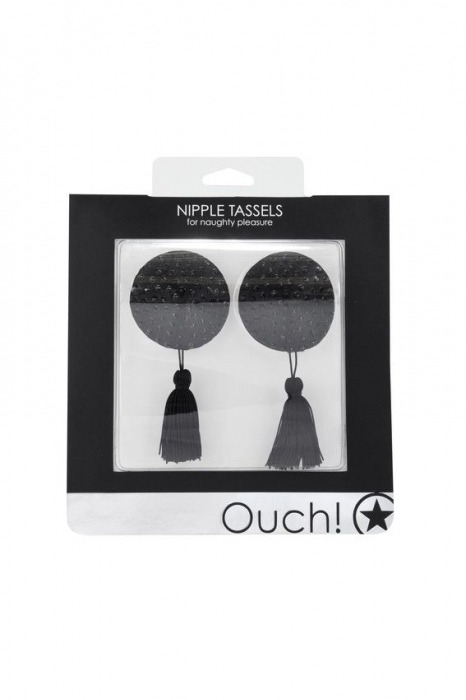 Чёрные круглые пестисы Nipple Tassels Round - Shots Media BV купить с доставкой