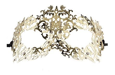 Золотистая металлическая маска Forrest Queen Masquerade - Shots Media BV купить с доставкой