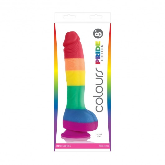 Радужный фаллоимитатор Pride Edition 8 Dildo - 25,4 см. - NS Novelties