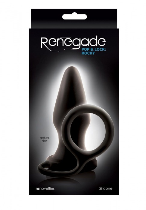 Эрекционное кольцо с анальной пробкой Pop   Lock Rocky - NS Novelties - в Санкт-Петербурге купить с доставкой