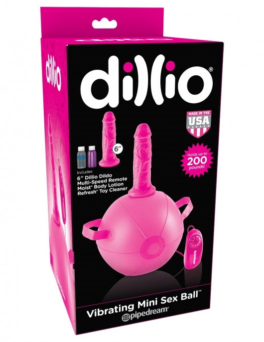 Розовый надувной мяч с вибронасадкой Vibrating Mini Sex Ball - 15,2 см. - Pipedream - купить с доставкой в Санкт-Петербурге