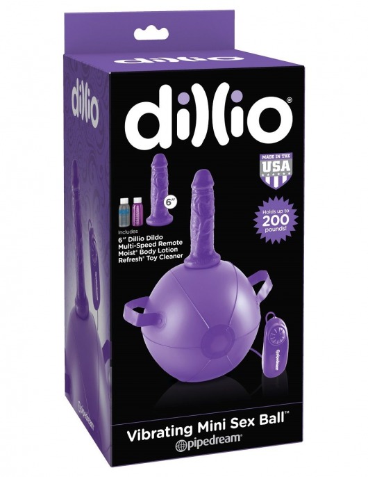 Фиолетовый надувной мяч с вибронасадкой Vibrating Mini Sex Ball - 15,2 см. - Pipedream - купить с доставкой в Санкт-Петербурге