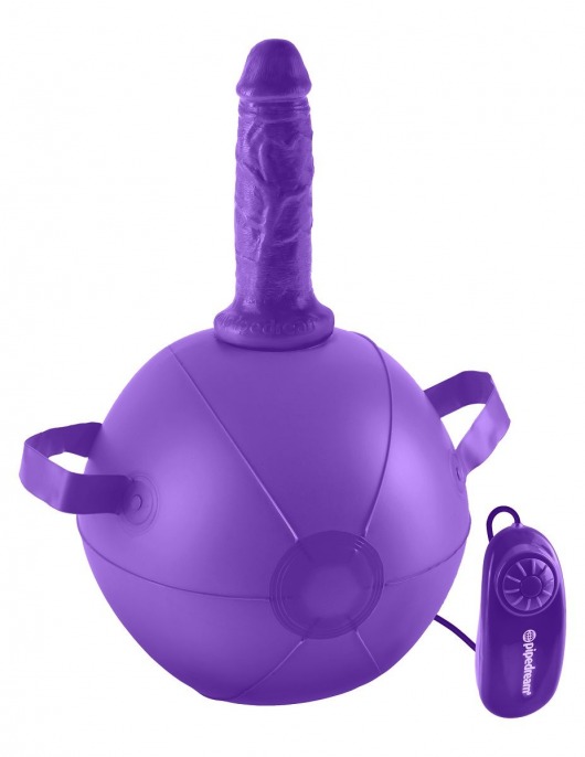 Фиолетовый надувной мяч с вибронасадкой Vibrating Mini Sex Ball - 15,2 см. - Pipedream - купить с доставкой в Санкт-Петербурге